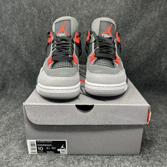 Air Jordan 4 Retro Sneakers Men's 10 DH6927-061 OG Style Red Black White Grey - Picture 4 of 16